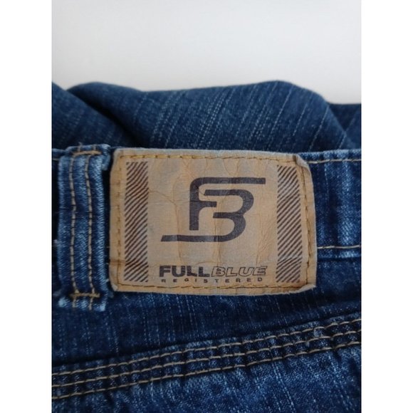 Full Blue Men's Dark Wash Distressed Jean Shorts Size 46 Inseam 10" - Picture 5 of 7